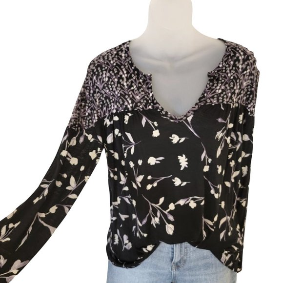 Lucky Brand Top Shirt Boho Long Sleeve M - Picture 1 of 15
